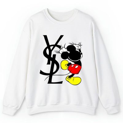 Yves Saint Laurent Logo Luxury Mickey Mouse Crewneck Sweatshirt CSTB0701