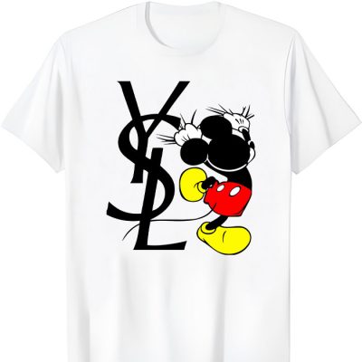 Yves Saint Laurent Logo Luxury Mickey Mouse Unisex T-Shirt TTB2938