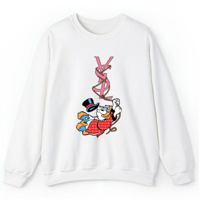 Yves Saint Laurent Logo Luxury Scrooge Mcduck Crewneck Sweatshirt CSTB0695