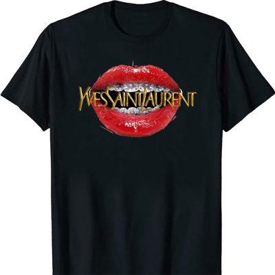 Yves Saint Laurent Logo Luxury Sexy Lips Unisex T-Shirt TTB2644