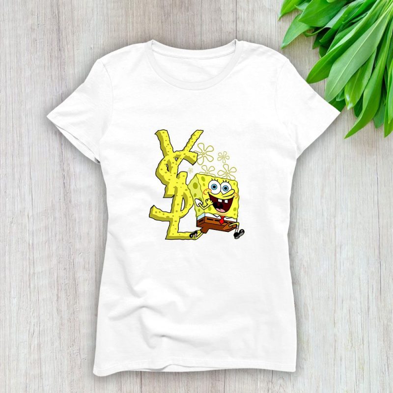 Yves Saint Laurent Logo Luxury Spongebob Lady T-Shirt Luxury Tee For Women LDS1977