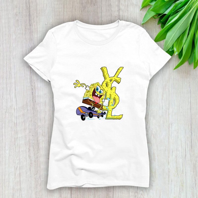 Yves Saint Laurent Logo Luxury Spongebob Lady T-Shirt Luxury Tee For Women LDS1978