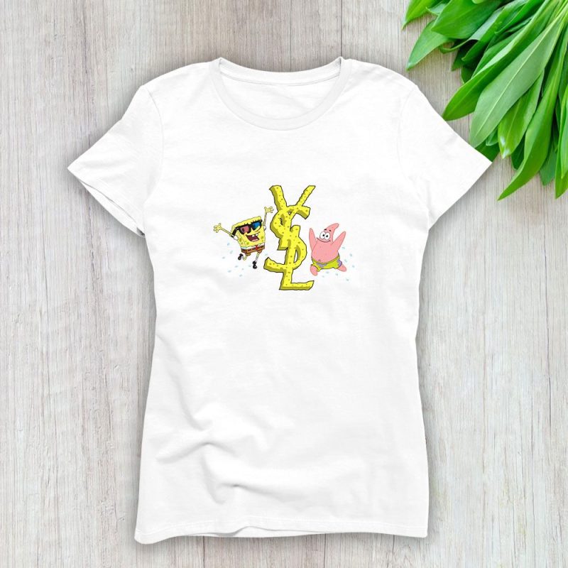 Yves Saint Laurent Logo Luxury Spongebob Lady T-Shirt Luxury Tee For Women LDS1980