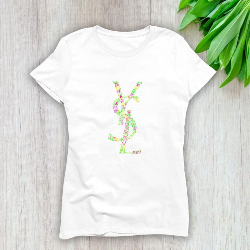 Yves Saint Laurent Lollipops Logo Luxury Lady T-Shirt Luxury Tee For Women LDS1967