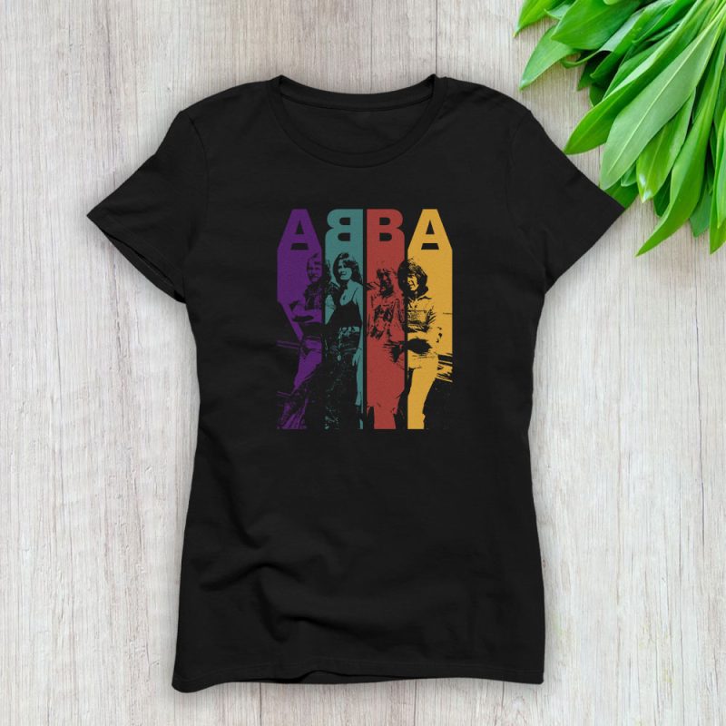 Abba Band 1979 Tour Gift For Fan 70s Abba Concert Lady T-Shirt Cotton Tee TLT6406