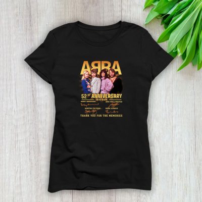 Abba Music Band 48th Anniversary Signature Members Lady T-Shirt Cotton Tee TLT6412