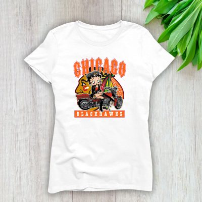 Betty Boop X Chicago Blackhawks Team X NHL X Hockey Fan Lady T-Shirt Women Tee TLT6722