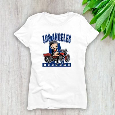 Betty Boop X Los Angeles Dodgers Team X MLB X Baseball Fans Lady T-Shirt Women Tee TLT6686