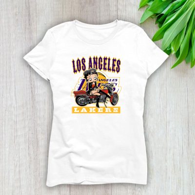 Betty Boop X Los Angeles Lakers Team X NBA X Basketball Lady T-Shirt Women Tee TLT6705