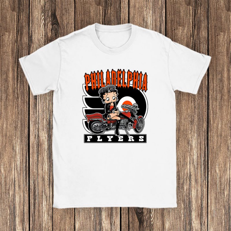 Betty Boop X Philadelphia Flyers Team X NHL X Hockey Fan Unisex T-Shirt Cotton Tee TAT6732