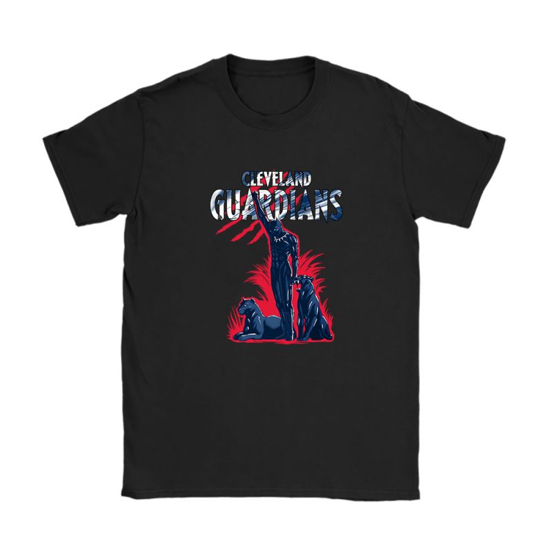 Black Panther MLB Cleveland Guardians Unisex T-Shirt Cotton Tee TAT6950