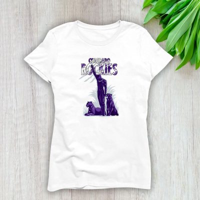 Black Panther MLB Colorado Rockies Lady T-Shirt Women Tee TLT6951