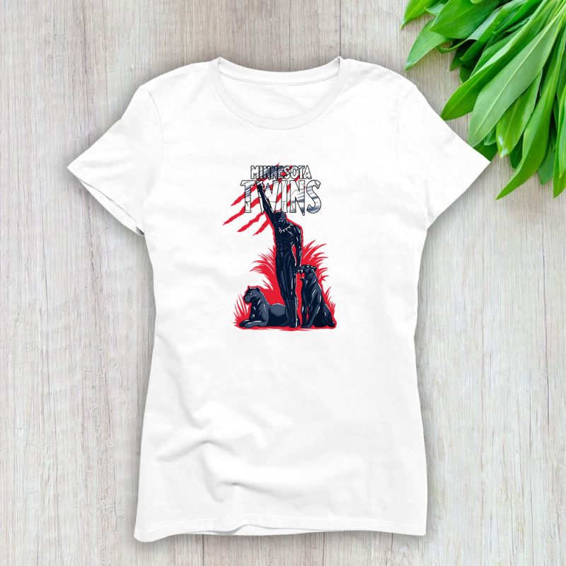 Black Panther MLB Minnesota Twins Lady T-Shirt Women Tee TLT6974