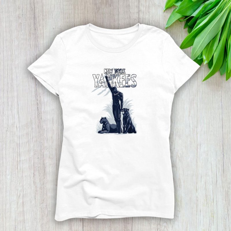 Black Panther MLB New York Yankees Lady T-Shirt Women Tee TLT6981