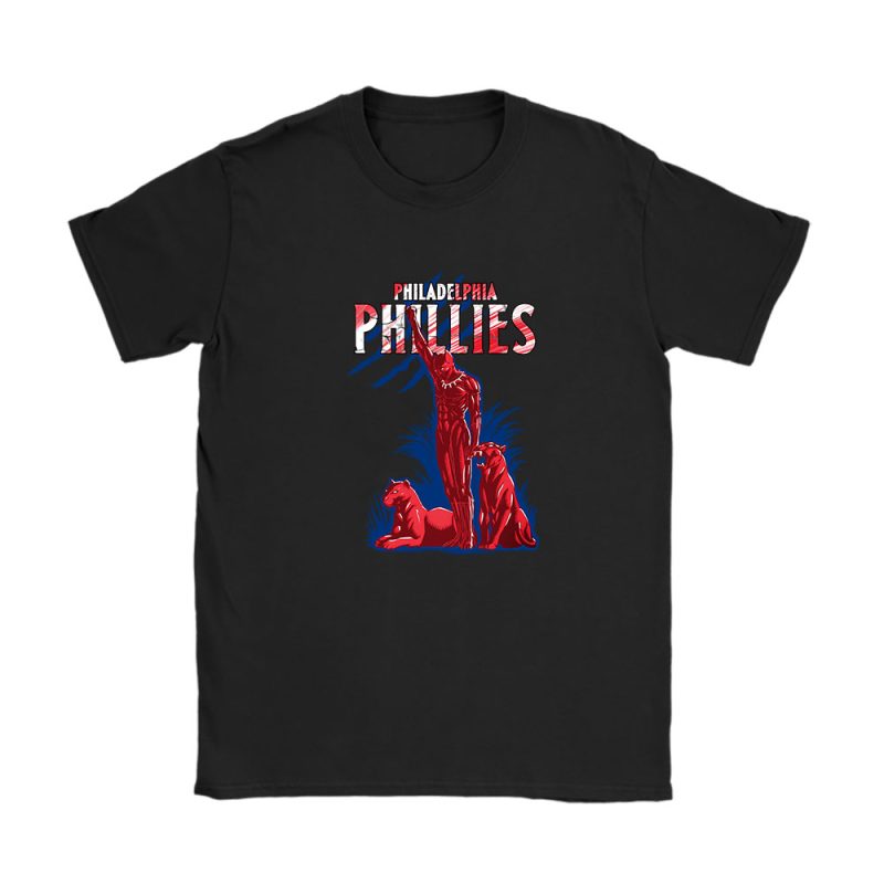 Black Panther MLB Philadelphia Phillies Unisex T-Shirt Cotton Tee TAT6985