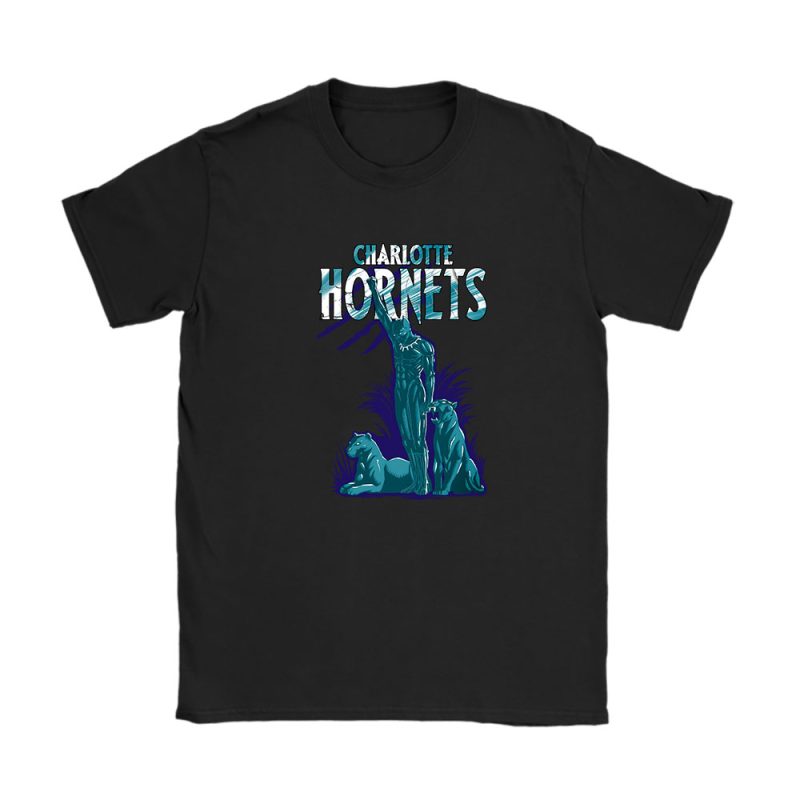 Black Panther NBA Charlotte Hornets Unisex T-Shirt Cotton Tee TAT8006