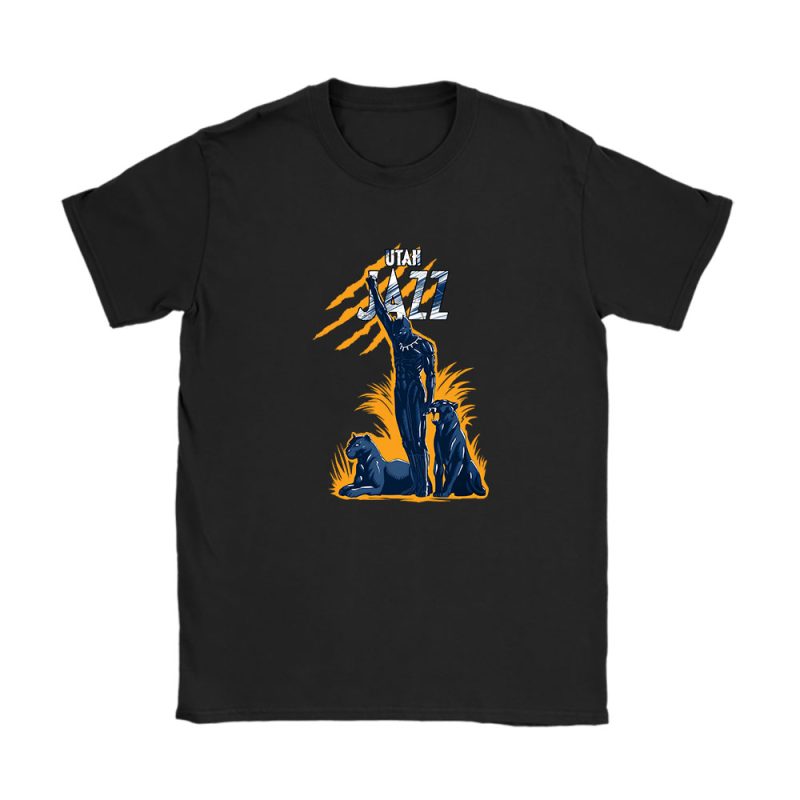 Black Panther NBA Utah Jazz Unisex T-Shirt Cotton Tee TAT8143