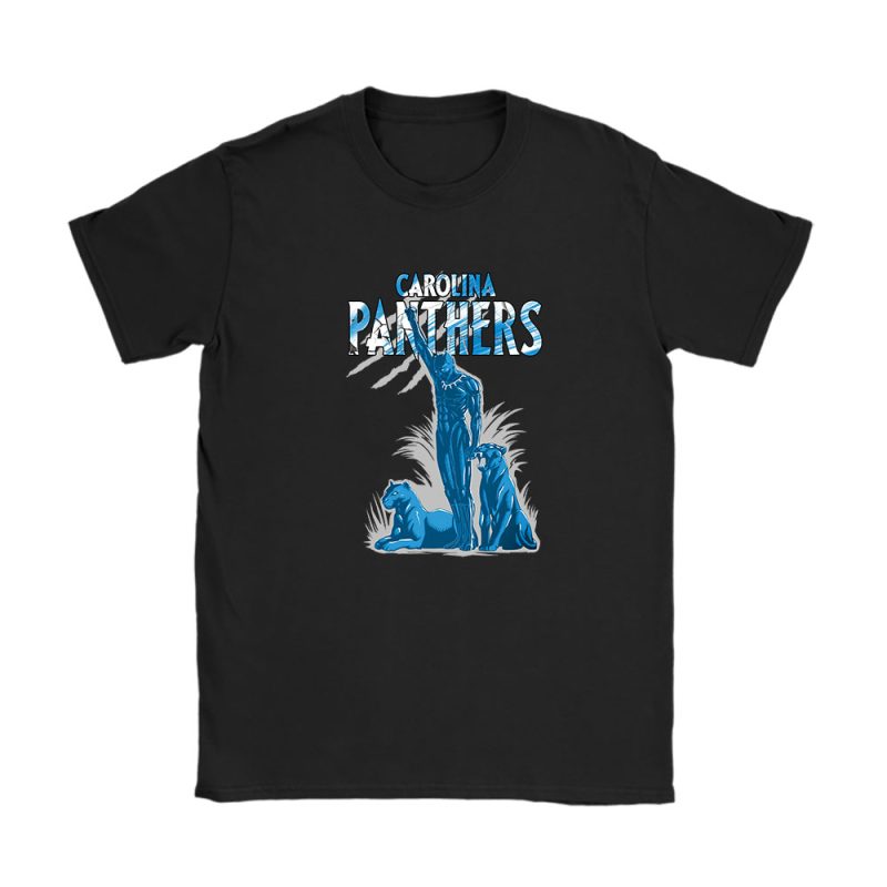 Black Panther NFL Carolina Panthers Unisex T-Shirt Cotton Tee TAT6952