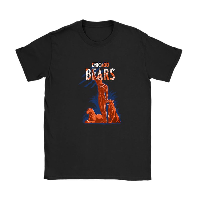 Black Panther NFL Chicago Bears Unisex T-Shirt Cotton Tee TAT6947