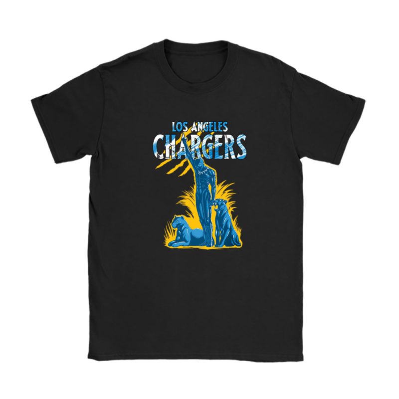 Black Panther NFL Los Angeles Chargers Unisex T-Shirt Cotton Tee TAT6968