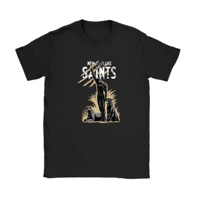 Black Panther NFL New Orleans Saints Unisex T-Shirt Cotton Tee TAT6980