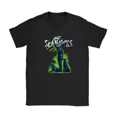 Black Panther NFL Seattle Seahawks Unisex T-Shirt Cotton Tee TAT6992
