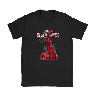 Black Panther NHL Chicago Blackhawks Unisex T-Shirt Cotton Tee TAT7997