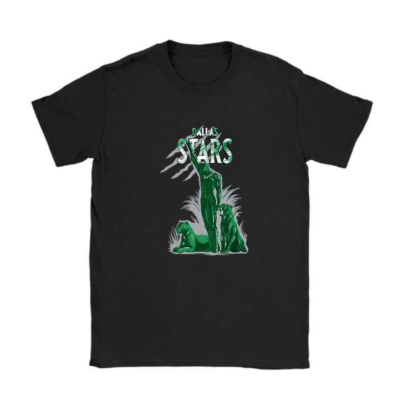 Black Panther NHL Dallas Stars Unisex T-Shirt Cotton Tee TAT8025