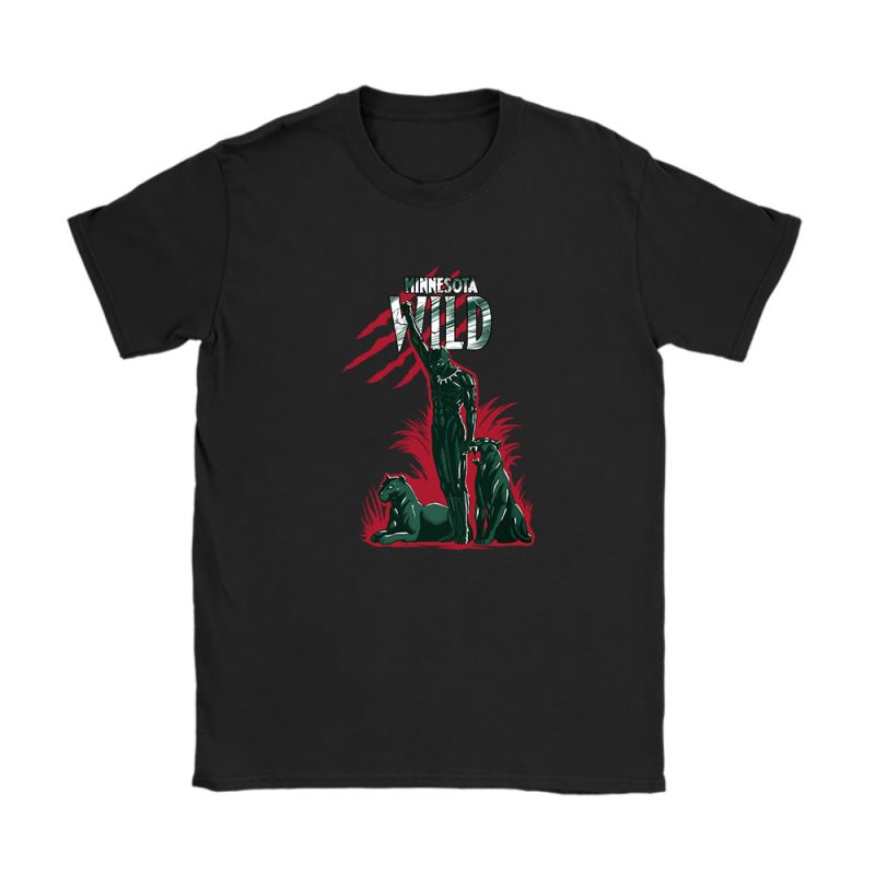 Black Panther NHL Minnesota Wild Unisex T-Shirt Cotton Tee TAT8075