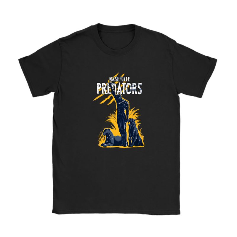 Black Panther NHL Nashville Predators Unisex T-Shirt Cotton Tee TAT8089