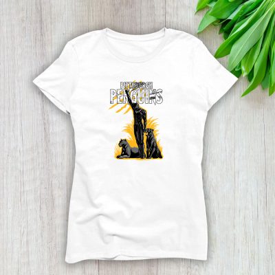 Black Panther NHL Pittsburgh Penguins Lady T-Shirt Women Tee LTL8111