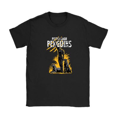 Black Panther NHL Pittsburgh Penguins Unisex T-Shirt Cotton Tee TAT8111