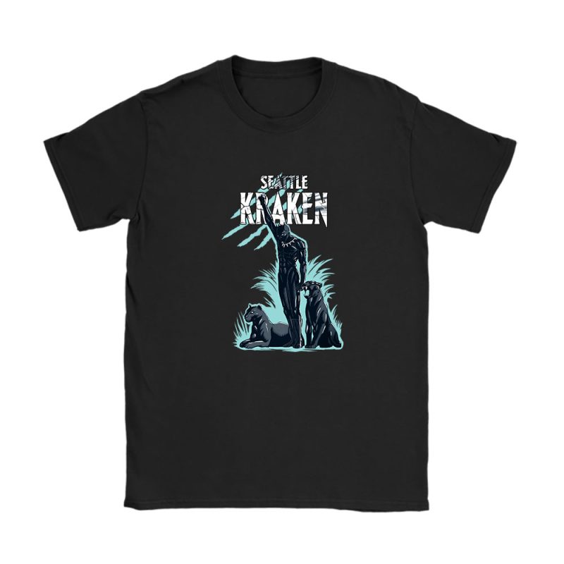 Black Panther NHL Seattle Kraken Unisex T-Shirt Cotton Tee TAT8123