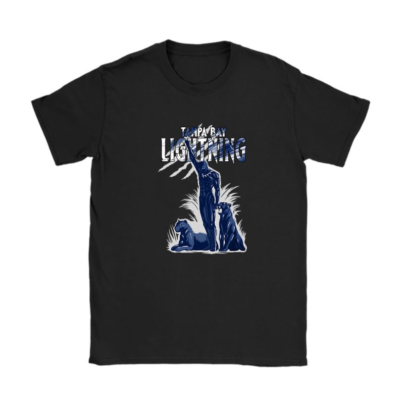 Black Panther NHL Tampa Bay Lightning Unisex T-Shirt Cotton Tee TAT8131