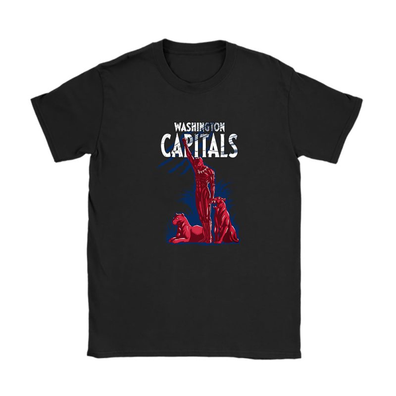 Black Panther NHL Washington Capitals Unisex T-Shirt Cotton Tee TAT8148