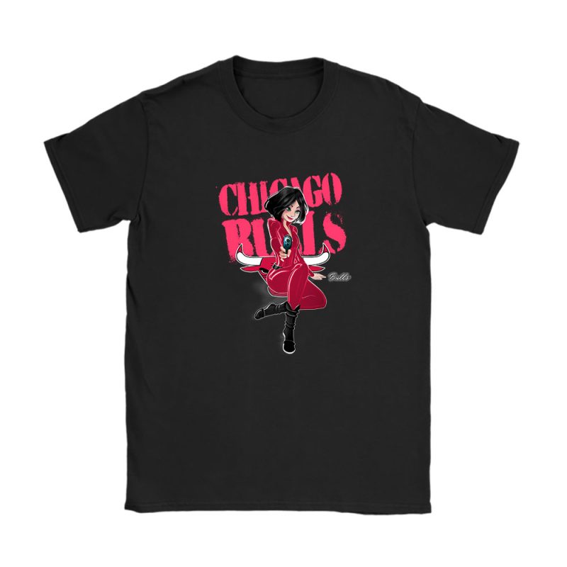 Black Widow NBA Chicago Bulls Unisex T-Shirt Cotton Tee TAT7993