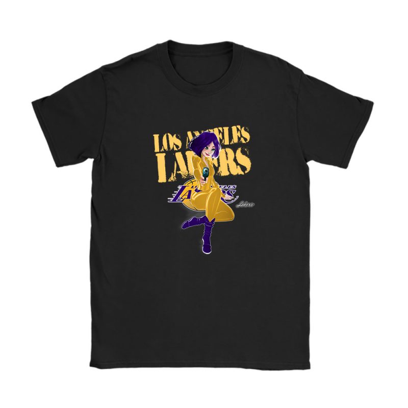 Black Widow NBA Los Angeles Lakers Unisex T-Shirt Cotton Tee TAT8056