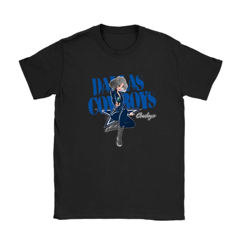 Black Widow NFL Dallas Cowboys Unisex T-Shirt Cotton Tee TAT8016