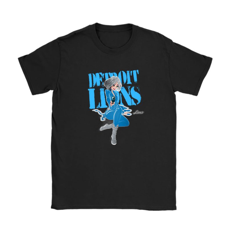 Black Widow NFL Detroit Lions Unisex T-Shirt Cotton Tee TAT8017