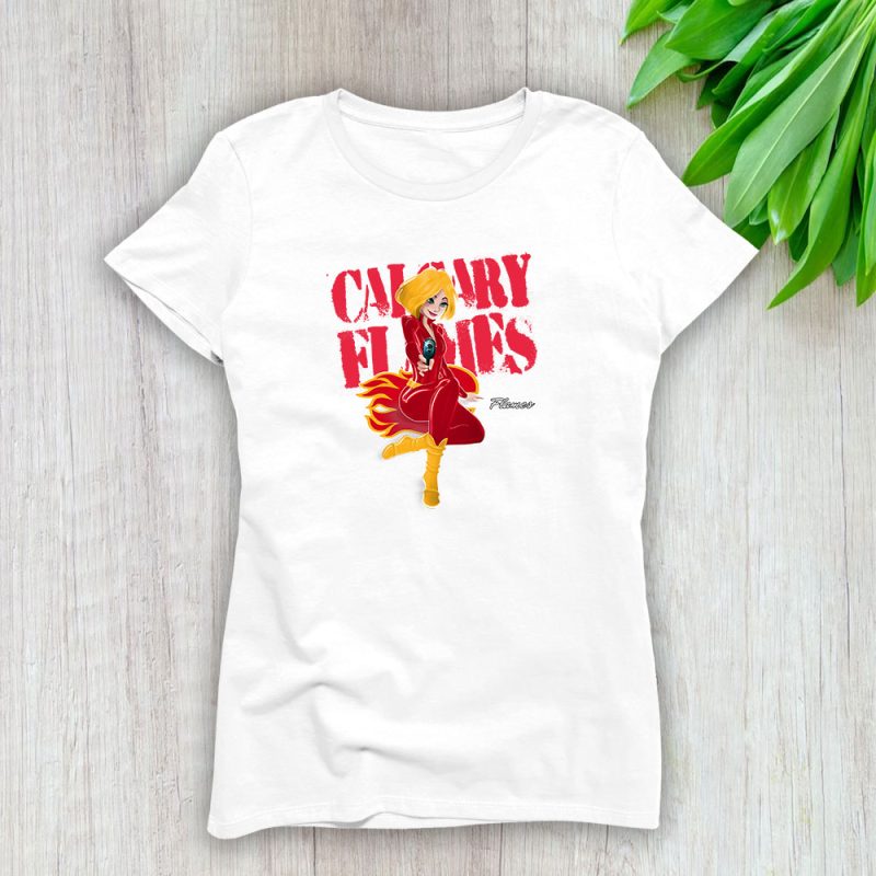 Black Widow NHL Calgary Flames Lady T-Shirt Women Tee LTL8002