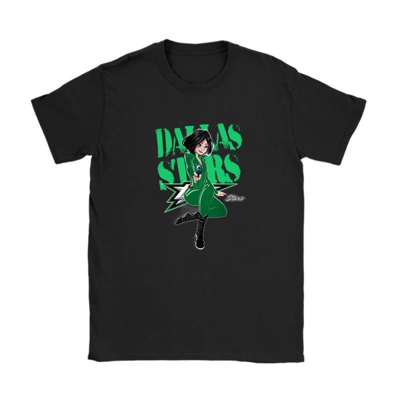 Black Widow NHL Dallas Stars Unisex T-Shirt Cotton Tee TAT8024