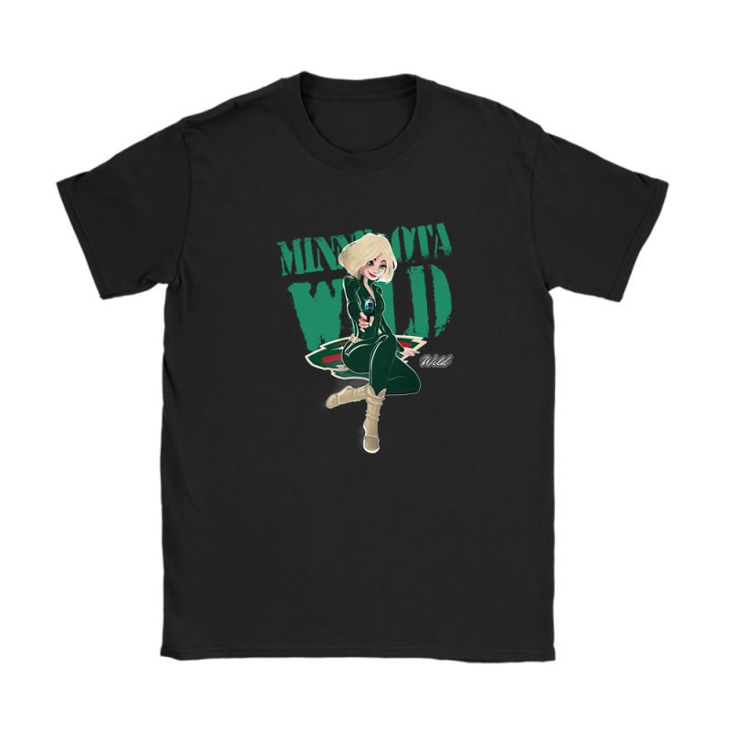 Black Widow NHL Minnesota Wild Unisex T-Shirt Cotton Tee TAT8074