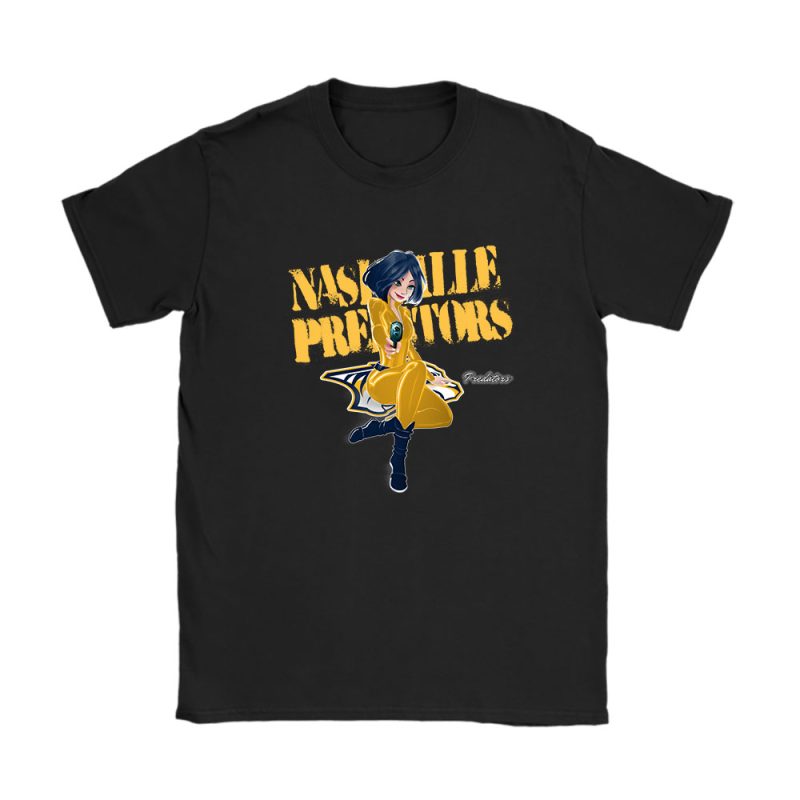 Black Widow NHL Nashville Predators Unisex T-Shirt Cotton Tee TAT8088