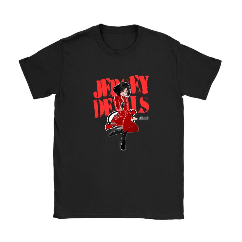 Black Widow NHL New Jersey Devils Unisex T-Shirt Cotton Tee TAT8076