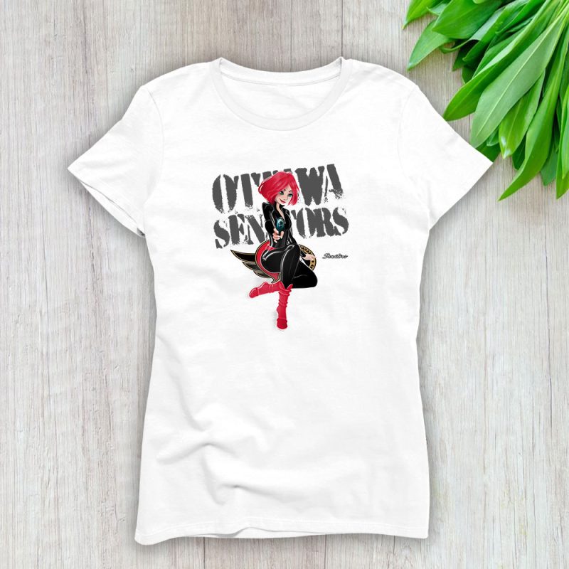 Black Widow NHL Ottawa Senators Lady T-Shirt Women Tee LTL8097