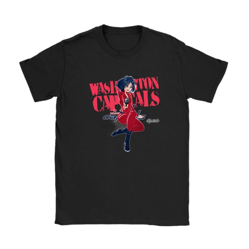 Black Widow NHL Washington Capitals Unisex T-Shirt Cotton Tee TAT8151