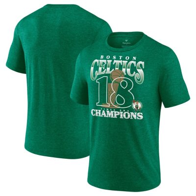 Boston Celtics 18-Time NBA Finals Champions Tri-Blend Unisex T-Shirt – Heather Kelly Green