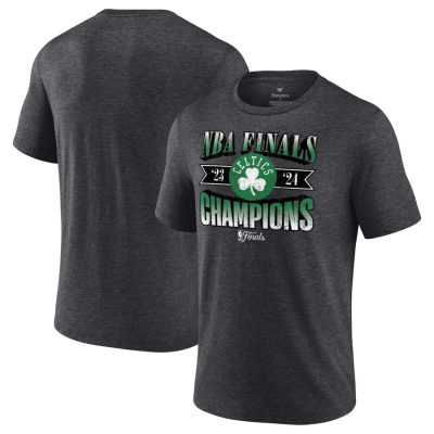 Boston Celtics 2024 NBA Finals Champions Full Court Pressure Retro Tri-Blend Unisex T-Shirt - Heather Charcoal