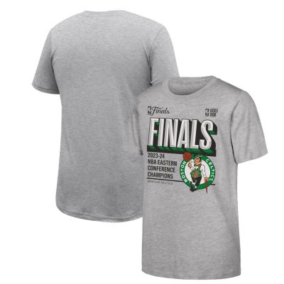 Boston Celtics Youth 2024 Eastern Conference Champions Locker Room Unisex T-Shirt - Heather Gray