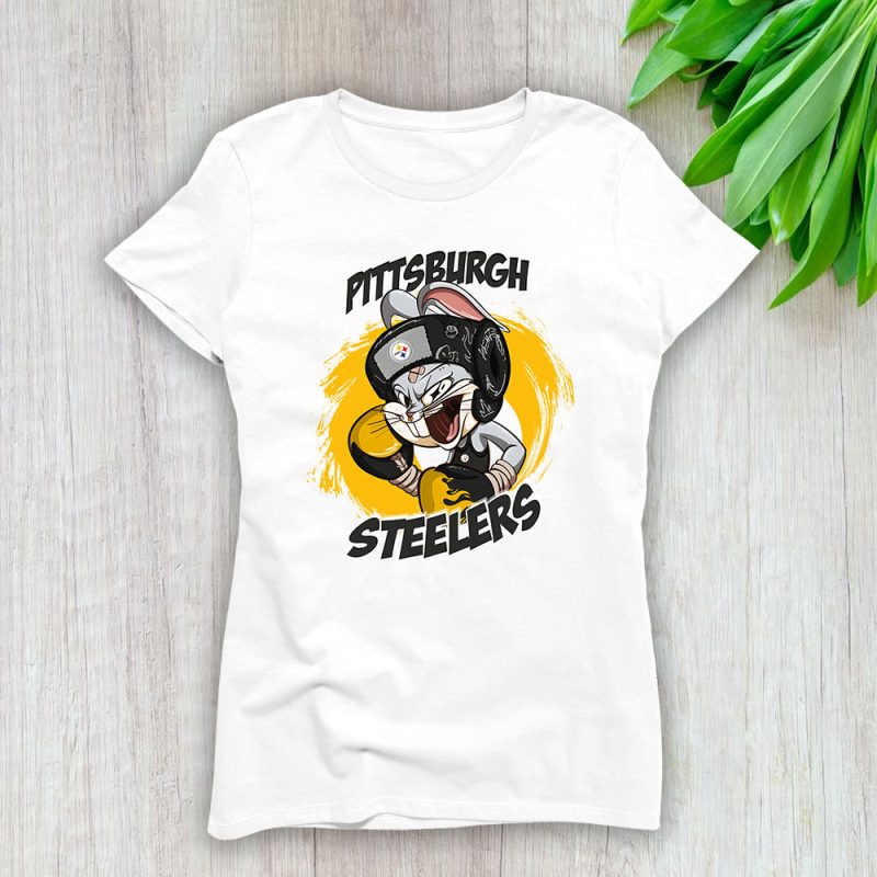 Bug Bunny X Pittsburgh Steelers Team X NFL X American Football Lady Shirt Women Tee TLT5611